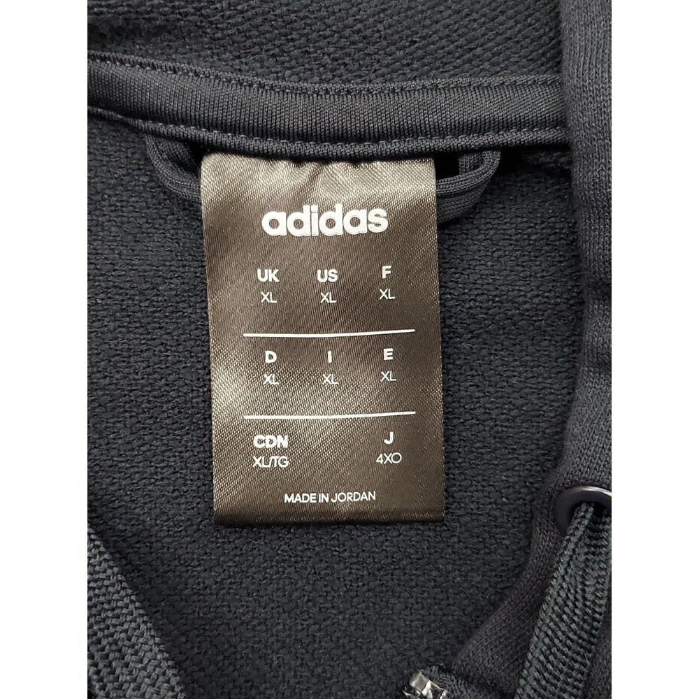 Adidas Track Jacket Mens XL Blue Full Zip Athletic Hooded Pockets Athleisure Gym - Picture 4 of 11